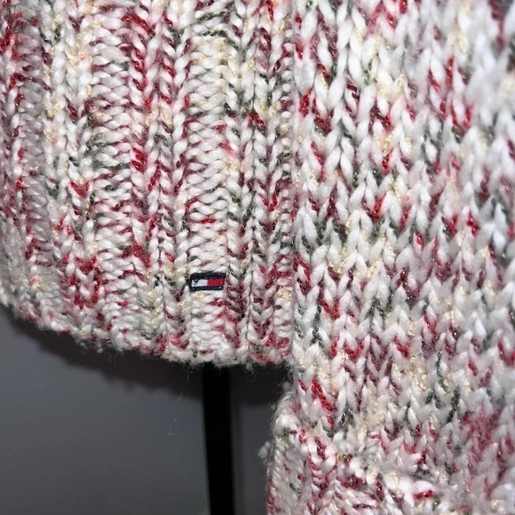 Vintage Tommy jeans, L, wool woven front zip long sleeve shawl collar Cardigan - Picture 4 of 9